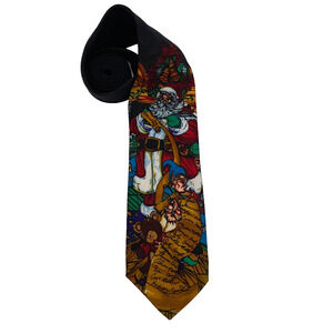 Andaloro Tie Santa Claus Christmas Neckwear Toys Elves Naughty Nice List Korea
